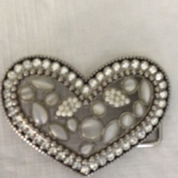Chic Heart-Shaped Silver & White Color Belt Buckle * - Picture 2 of 5
